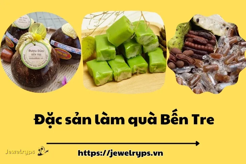 Đặc sản làm quà Bến Tre: Kẹo dừa, Bánh tráng, Rượu dừa